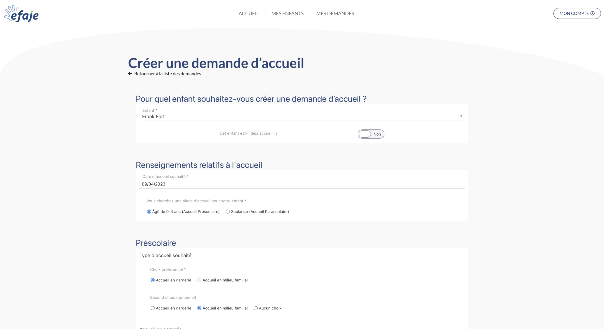 Projekt EFAJE, realisiert von bVisible, heute Neoservice